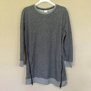 Abercrombie & Fitch Quiet Luxury Soft Sweatshirt Tunic Top Women S Side Zip Gray
